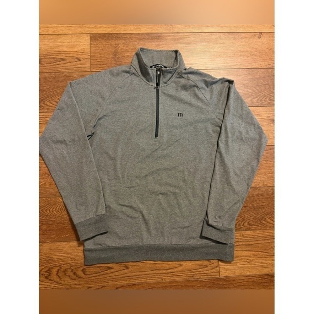 TravisMathew Mens Heather Gray Quarter Zip Pullover Golf Sweatshirt XL
